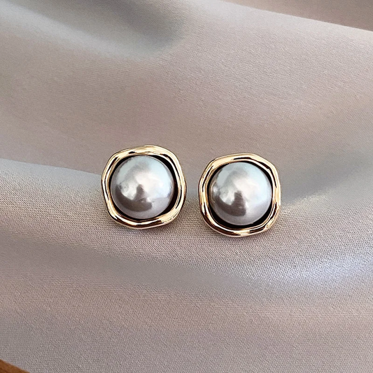 Boucles d'oreilles Élégantes avec Perle Noire